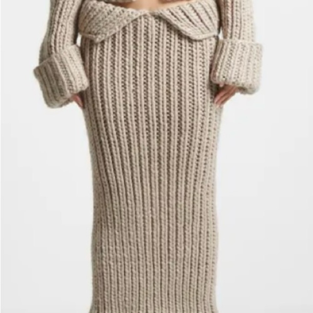 Cozy Knit Women's Sweater - Tan - Picture 2 of 3